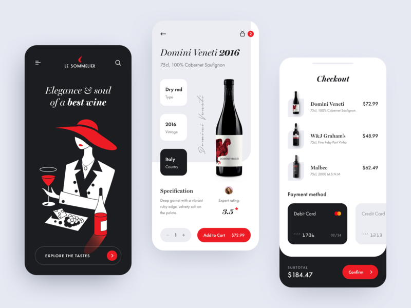 Приложение вино по фото Le Sommelier App Mobile shop design, Wine app, App design