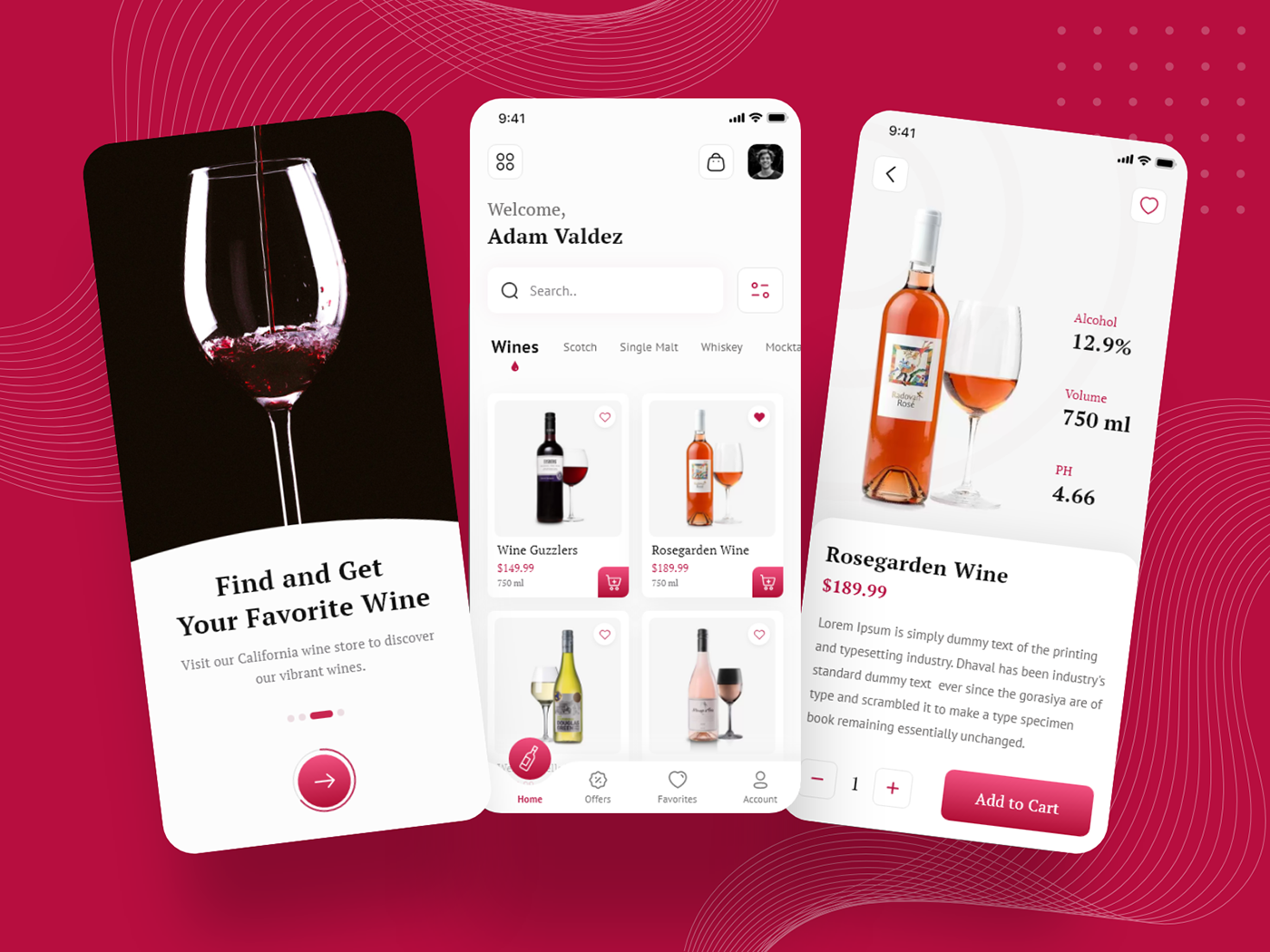 Приложение вино по фото Wine Shop - Mobile App :: Behance