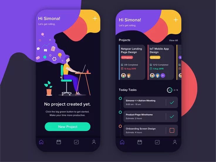 Приложения для дизайна интерьера на телефон Tasks Management App Task management app, App design inspiration, App interface 
