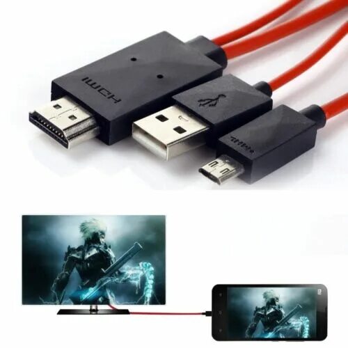 Приложения для подключения hdmi к телефону MHL Micro USB to HDMI 1080P HDTV Monitor Mirroring Converter Cable Adapter Cord 