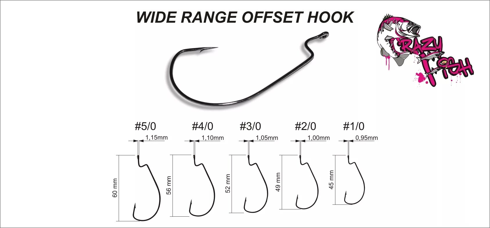 Приманка 10 см какой офсетный крючок Офсетный крючок Crazy Fish Wide Range Offset Hook № 5/0 5 шт - купить в Тюмени, 