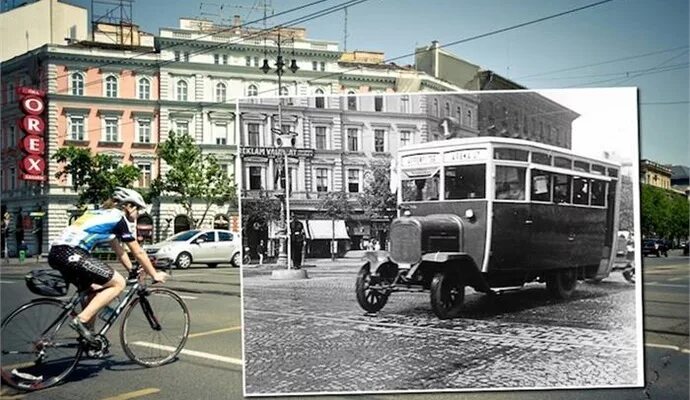 Применения старое фото Улицы Будапешта прошлого века и сейчас в одном кадре. - DRIVE2