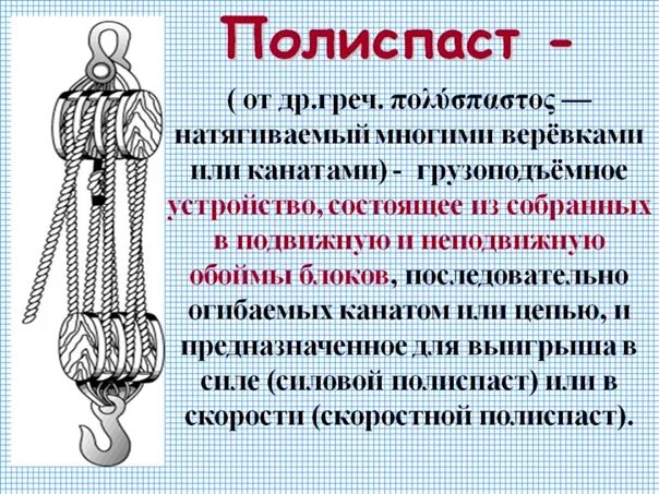 Применять при оснастке полиспастов блоки разной Применять при оснастке полиспастов блоки разной грузоподъемности: найдено 87 изо