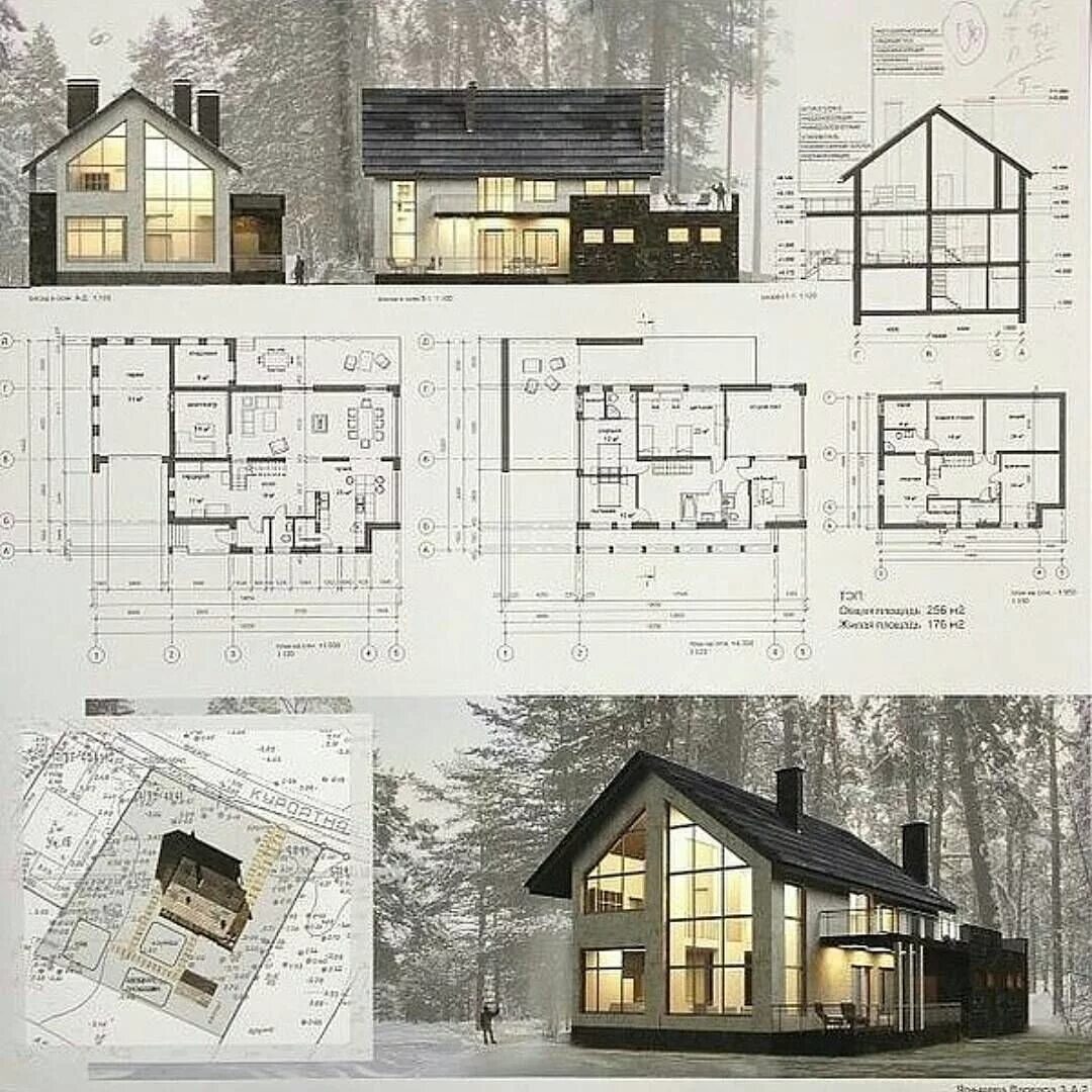 Пример архитектурного проекта частного дома #architecturefactor to share your works #architecture." Layout architecture, Arc