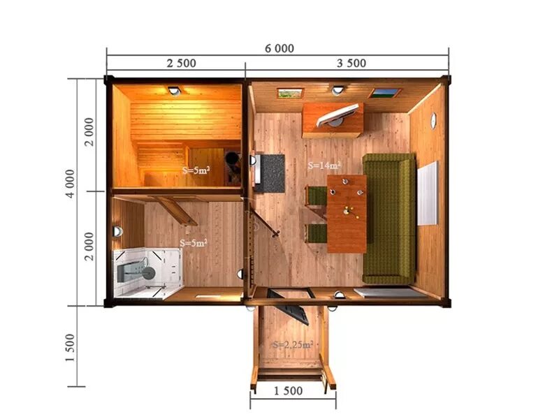 Пример бани 6 6 Баня 6х4 фото - DelaDom.ru