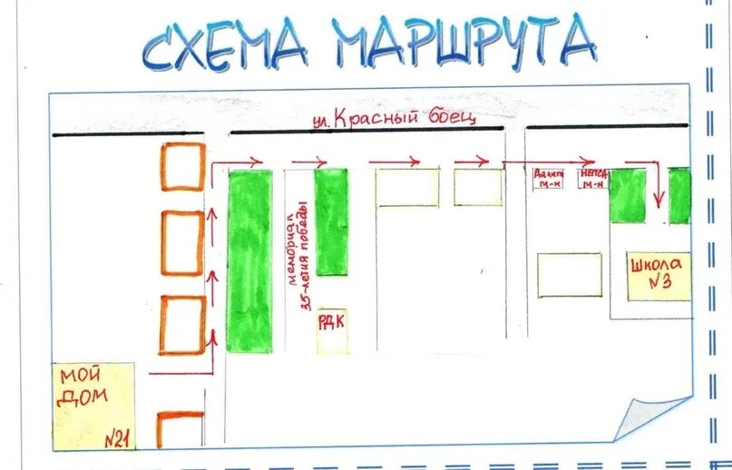 Пример безопасного маршрута от дома до школы Образцы схемы безопасного маршрута: 2023 2 "Л" класс 30 школа ВКонтакте