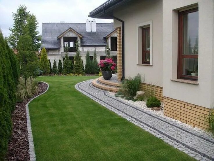 Пример благоустройства территории частного дома Pin on decks Backyard landscaping designs, Backyard landscaping, Backyard design