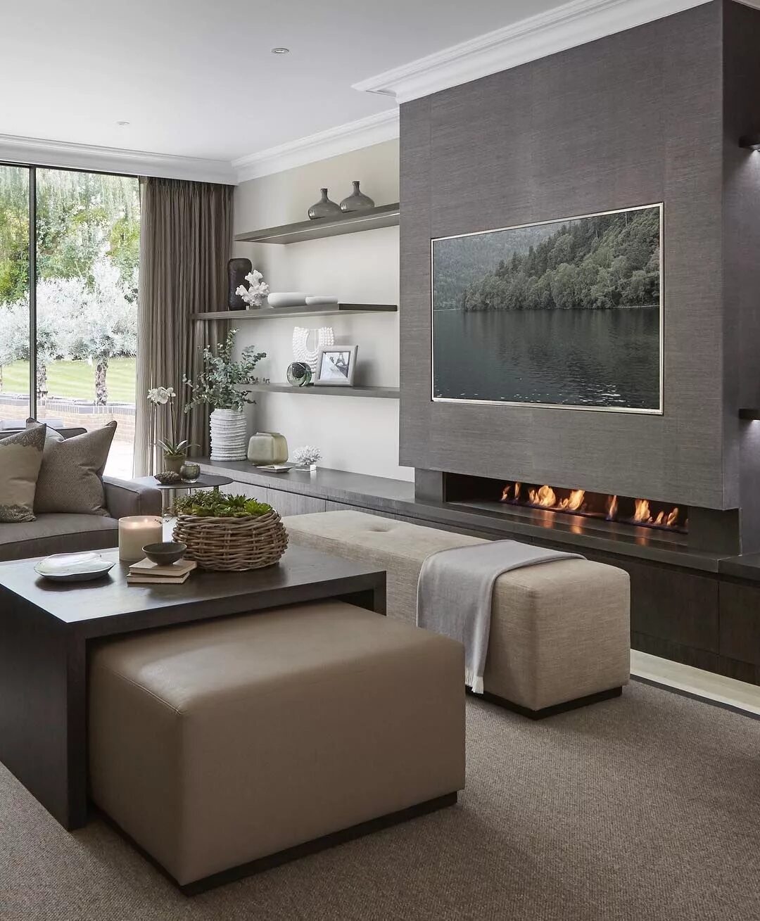 Пример дизайна гостиной Contemporary sitting room from our wentworth project- love the clean li. Contemp