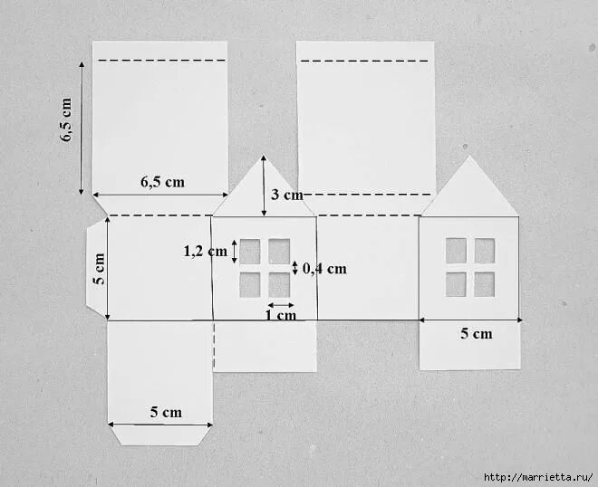 Пример дома своими руками Домики - подвески из бумаги. Шаблон Paper house template, Christmas decor diy, C