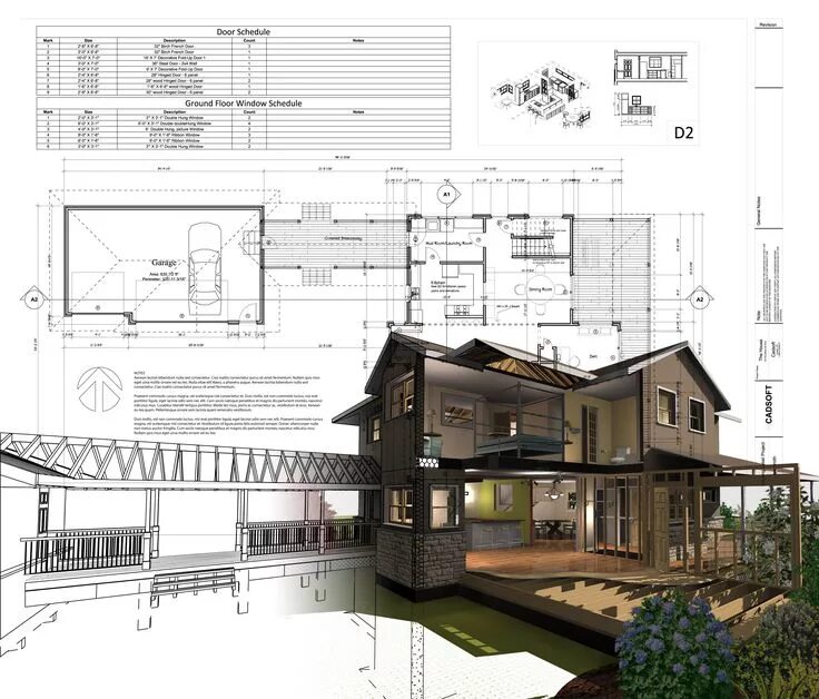 Пример готового проекта дома Building Information Modeling for Architecture