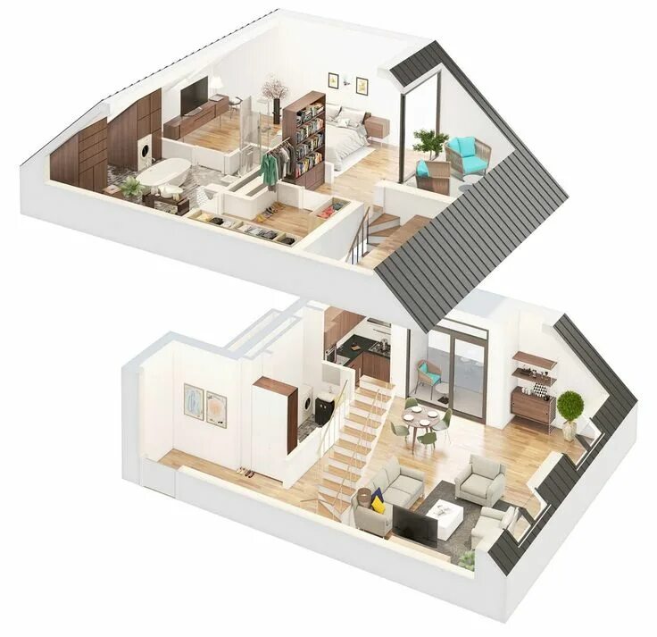 Пример информационной модели квартиры жилого дома ПЛАНИРОВКИ 3D Tiny house design, Sims house plans, Small house plans