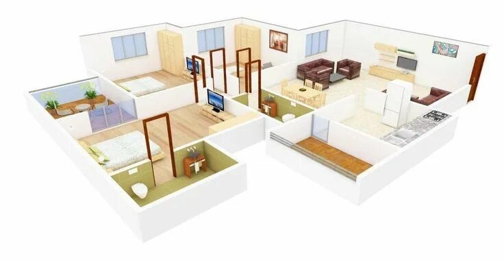 Пример информационной модели квартиры жилого дома Pin by Reviews Studio on 3D Home Plan Mansion floor plan, Floor plan design, Dre