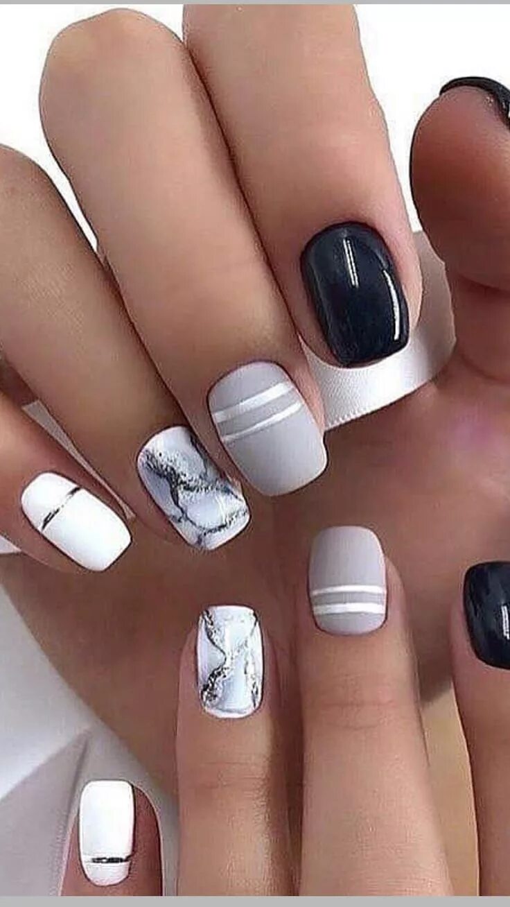 Пример маникюра на короткие ногти 2024 Nail desing Nails desing, Nails, White nails