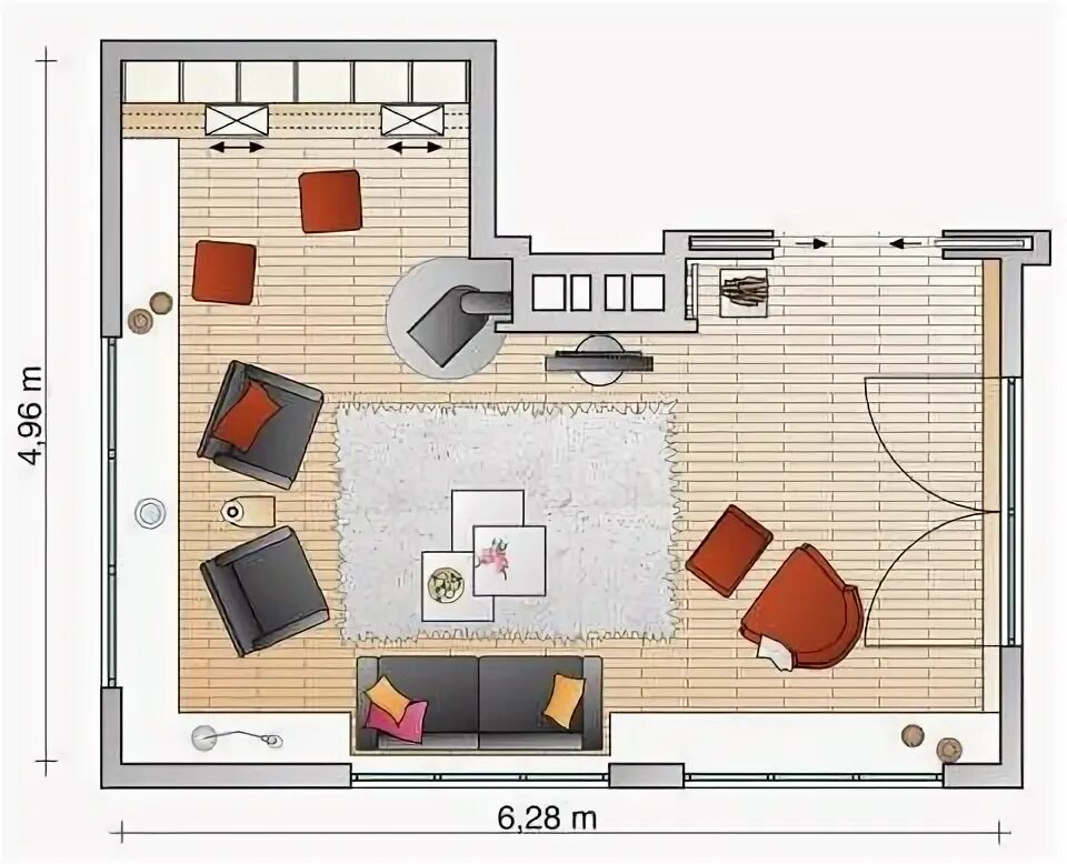 Пример планировки гостиной Pin by Maria O on Liebeshöhle Room layout, Living room furniture layout, Livingr