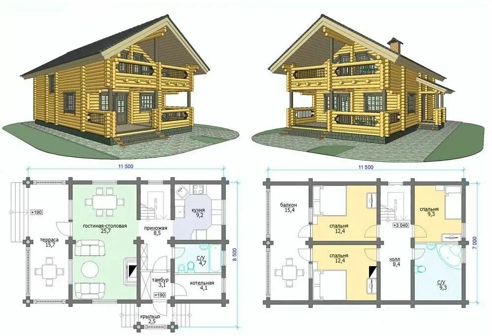 Пример проекта деревянного дома Pin on پلان House styles, Floor plans, House