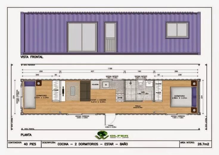 Пример проекта дома из морских контейнеров Pin on Casas de contenedores