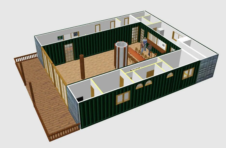 Пример проекта дома из морских контейнеров Sweet Home 3D Forum - View Thread - Shipping container homes & solar panels