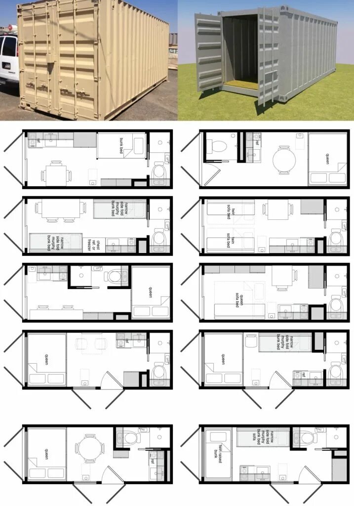 Пример проекта дома из морских контейнеров Shipping Container House Plans & Making a Home With It - Living in a Container P