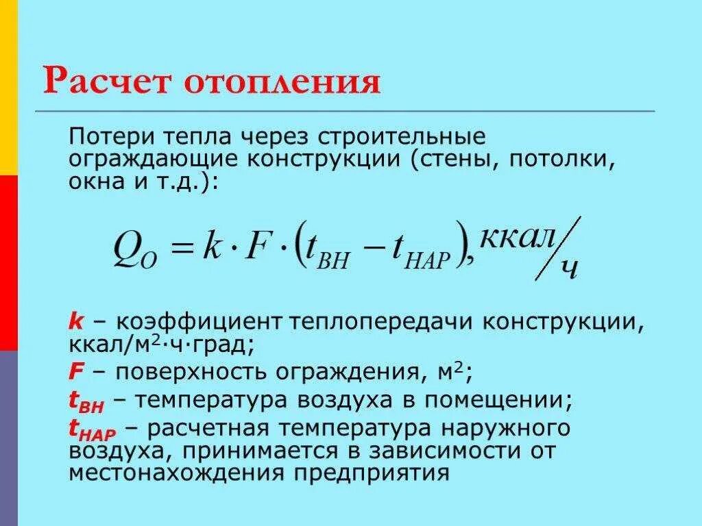 Пример расчета отопления дома Подсчет газа