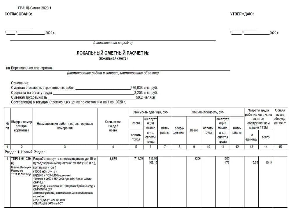 Пример сметы на земляные работы вертикальную планировку Смета составлена для выполнения работ по строительству малоэтажного здания