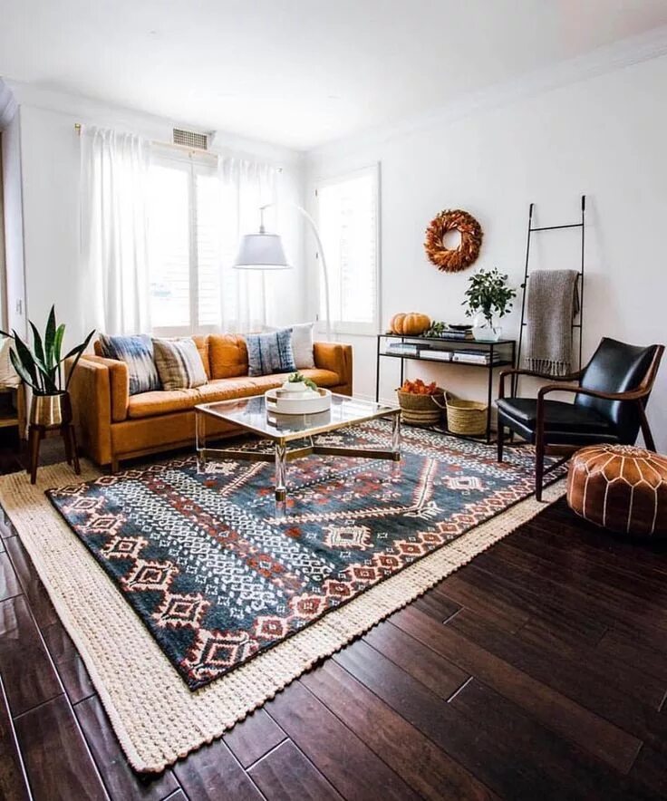 Примерить ковер в интерьере онлайн Bohemian Living Room Rugs - Your Complete Guide