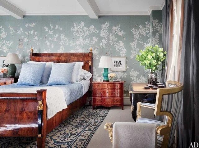 Примерить обои в интерьере Chinoiserie Wallpaper and Panels Take the Stage in These 12 Rooms Traditional be