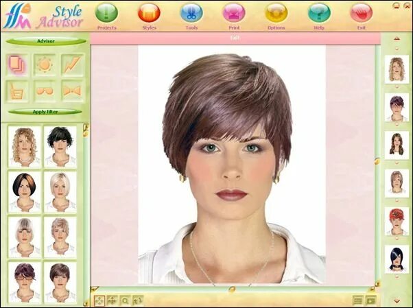 Примерка причесок შერჩევა hairstyles თქვენს კომპიუტერში Virtual hairstyles, Virtual hairstyles fre