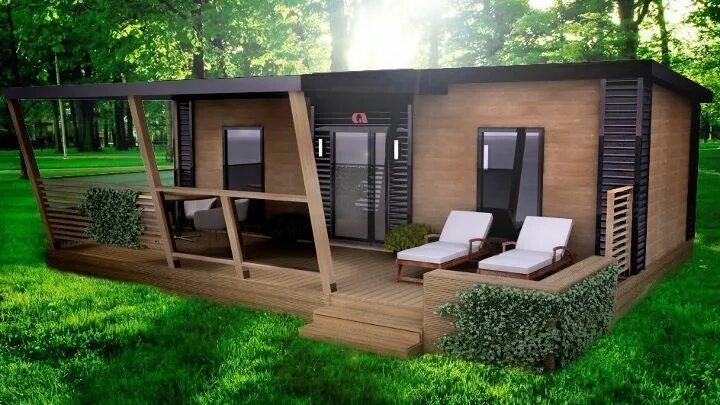 Примеры дачных домов из бытовок Маленький дачный домик из бытовки Tiny house design, Cottage house plans, Small 