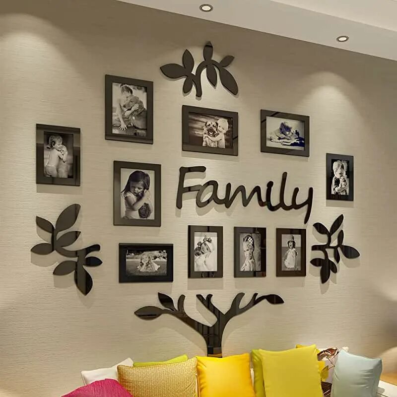 Примеры декора на стену Amazon.com: Metal Family Tree Picture Frame