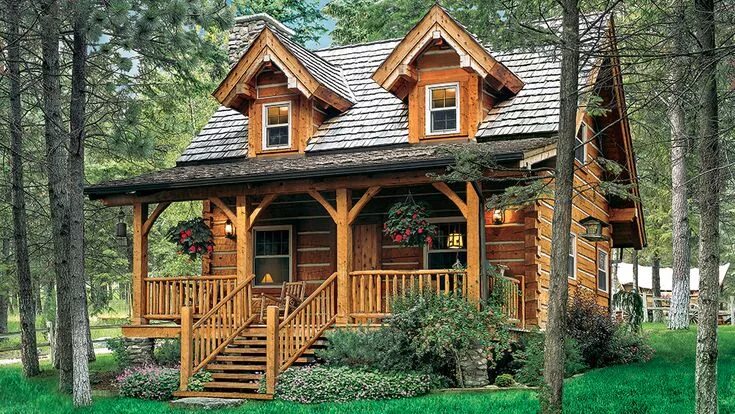 Примеры деревянных домов 9 Cozy Cabins Under 1,000 Square Feet Log cabin homes, Log homes, Cabin homes