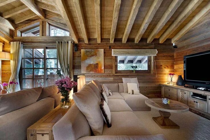 Примеры дизайна деревянного дома Chalet Gentianes, Courchevel 1850 * Alpine Guru Interni di casa rustica, Case di