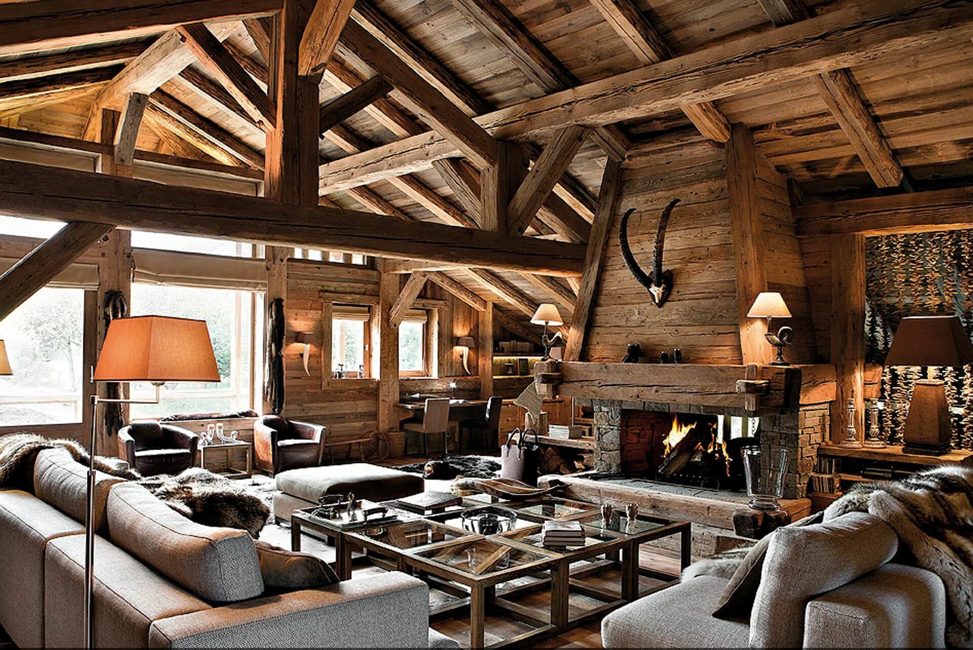 Примеры дизайна деревянного дома Chalets et maisons Savoie Mont Blanc (Savoie et Haute Savoie) - Alpes Chalet liv