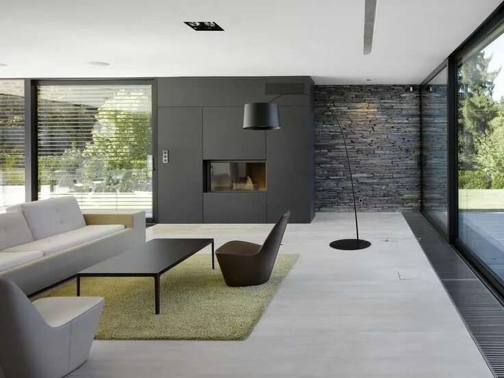 Примеры дизайна интерьера дома Gallery of Villa Řitka / deyl-sestak-architects - 13 Minimalist living room, Con