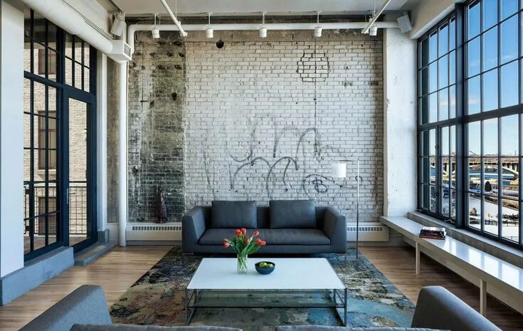 Примеры дизайна стиля лофт 17 Industrial Living Room Design Ideas To Inspire You - FREEDSGN Дизайн городски