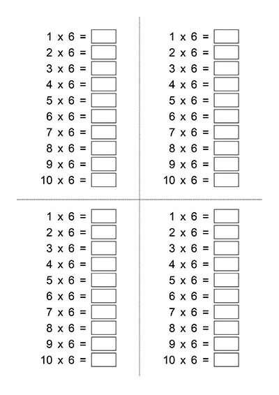 Примеры дома без ответов Таблица умножения на 2, 3, 4, 5, 6, 7, 8, 9 без ответов: скачать и распечатать -