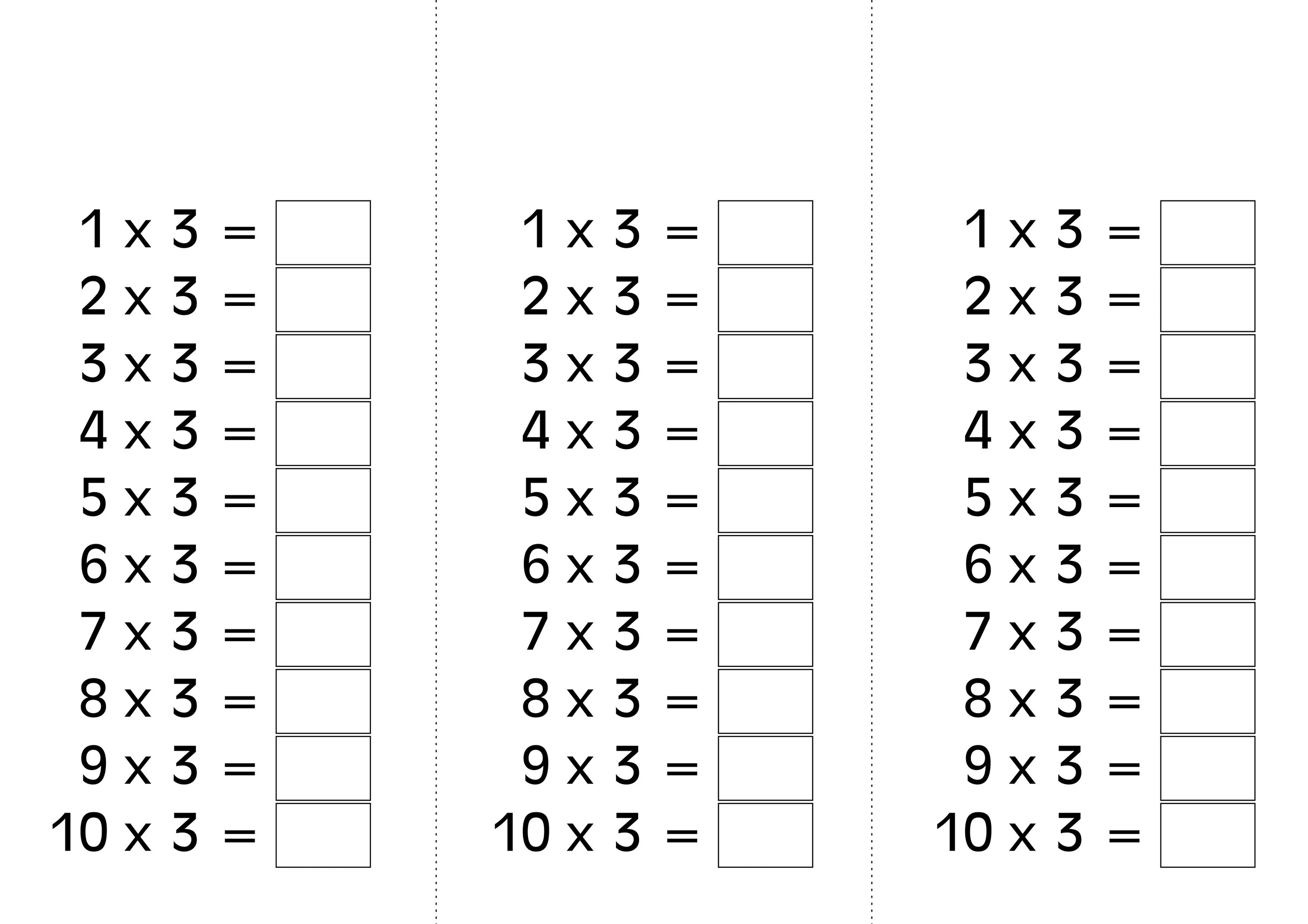 Примеры дома без ответов Таблица умножения на 3 без ответов: скачать и распечатать - 3mu.ru