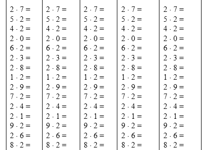 Примеры дома без ответов Примеры с умножением с ответом 6