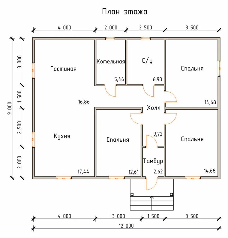 Примеры домов 10 на 10 Проект дома 10 на 12 одноэтажный фото - DelaDom.ru