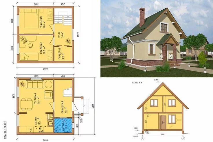 Примеры домов 6 10 Pin by лучик on проект Floor plans, Doma, Sweet home