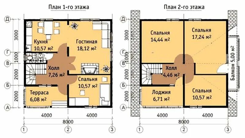 Примеры домов 8 на 8 8 дом сила