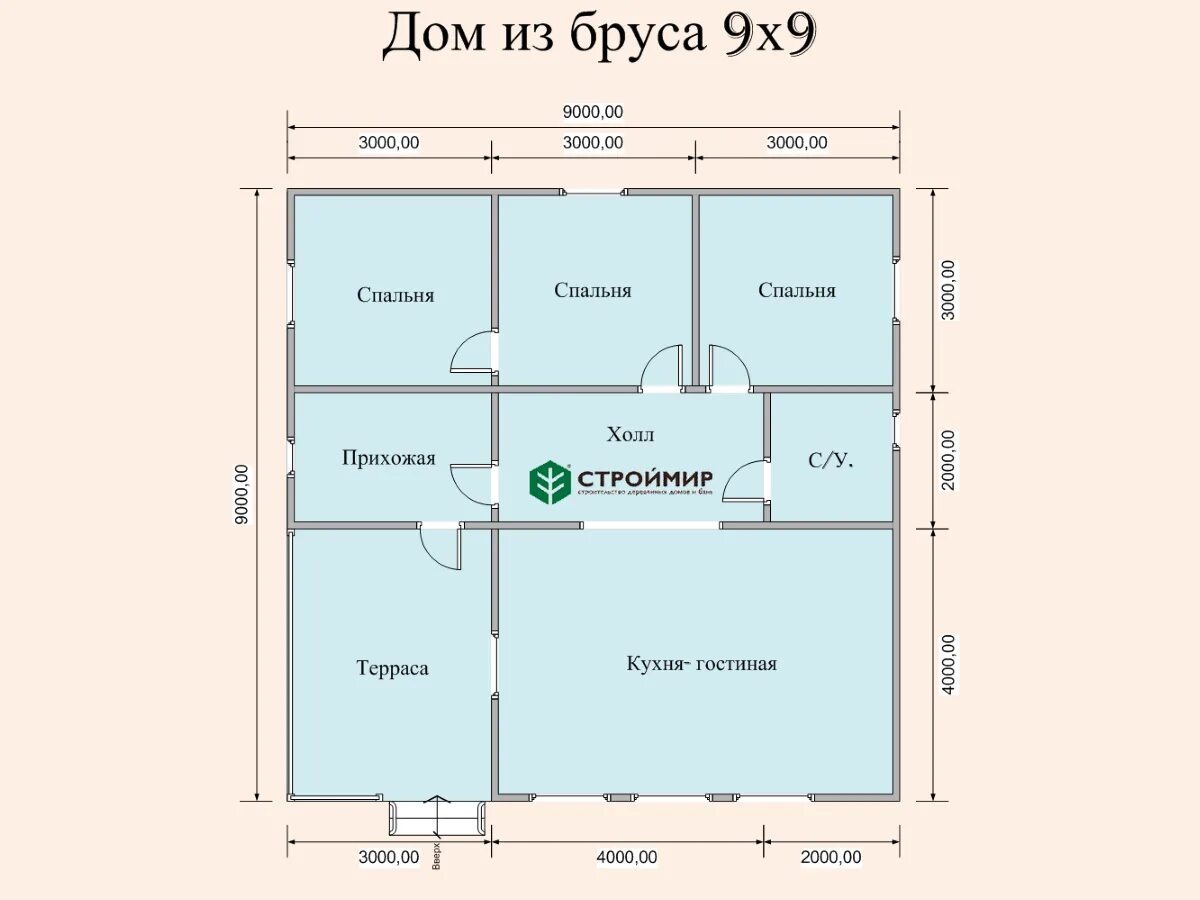 Примеры домов 9 на 9 Дом 9х9 одноэтажный фото - DelaDom.ru