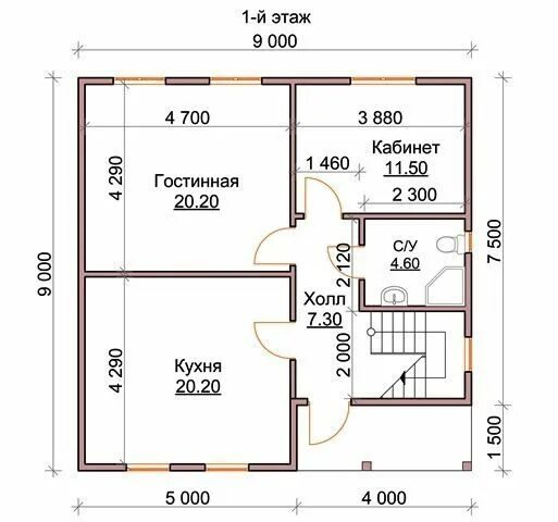 Примеры домов 9 на 9 Дом из бруса 9х9 ДБ-45 Площадь: 144 м2 Стоимость проекта, фотогалерея и планиров