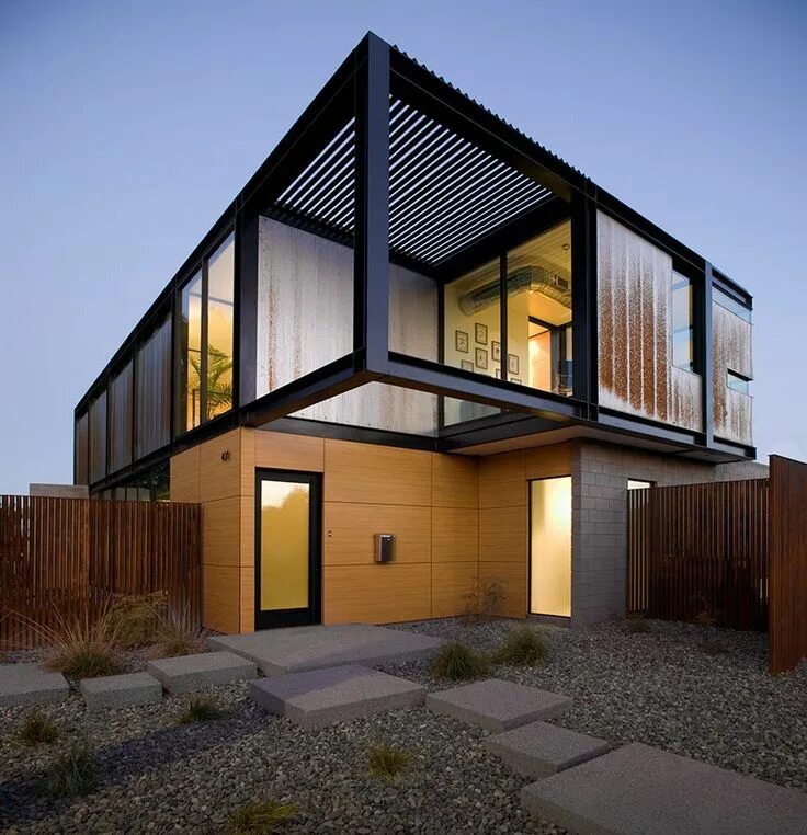 Примеры домов из металла chen + suchart studio project modern sosnowski residence in arizona Home archite