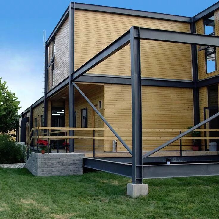 Примеры домов из металла prefab house original design wood wooden steel structure with regard to prefabri