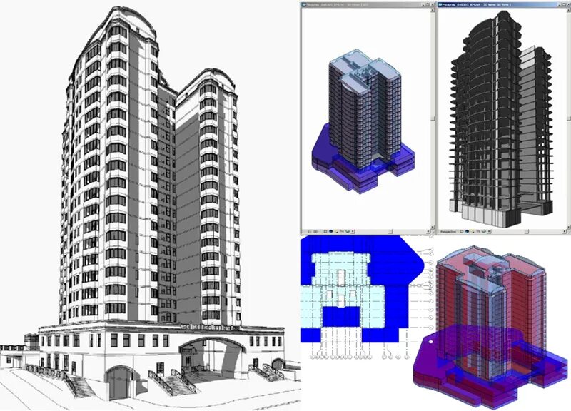 Примеры фасадов на многоэтажные дома ревит Autodesk Revit Architecture 2010