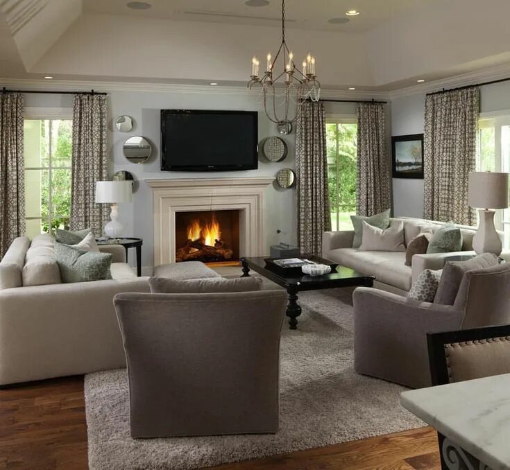 Примеры гостиной в доме Transitional Living Room Design Ideas - Transitional Decoration Done Right. Neut