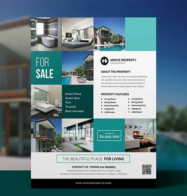 Примеры идеального буклета о продаже частного дома Simple Real Estate Flyer Real estate flyer template, Real estate flyers, Real es