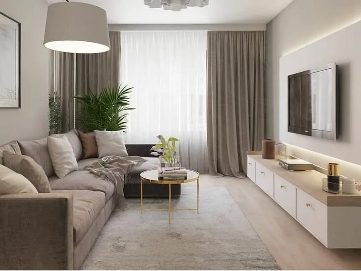 Примеры интерьера гостиной 18 кв м Идея комнаты для родителей Home design living room, Living room designs, Rectang