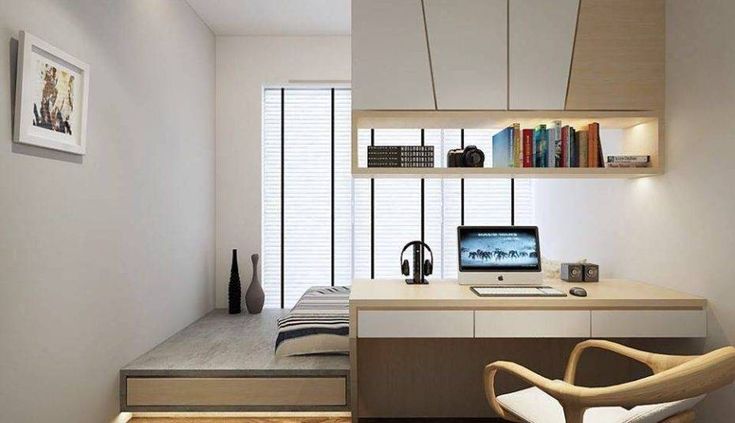 Примеры интерьера маленькой комнаты Cool Master Bedroom Office Combo Design Ideas Home Guest Spare Architectures Bed