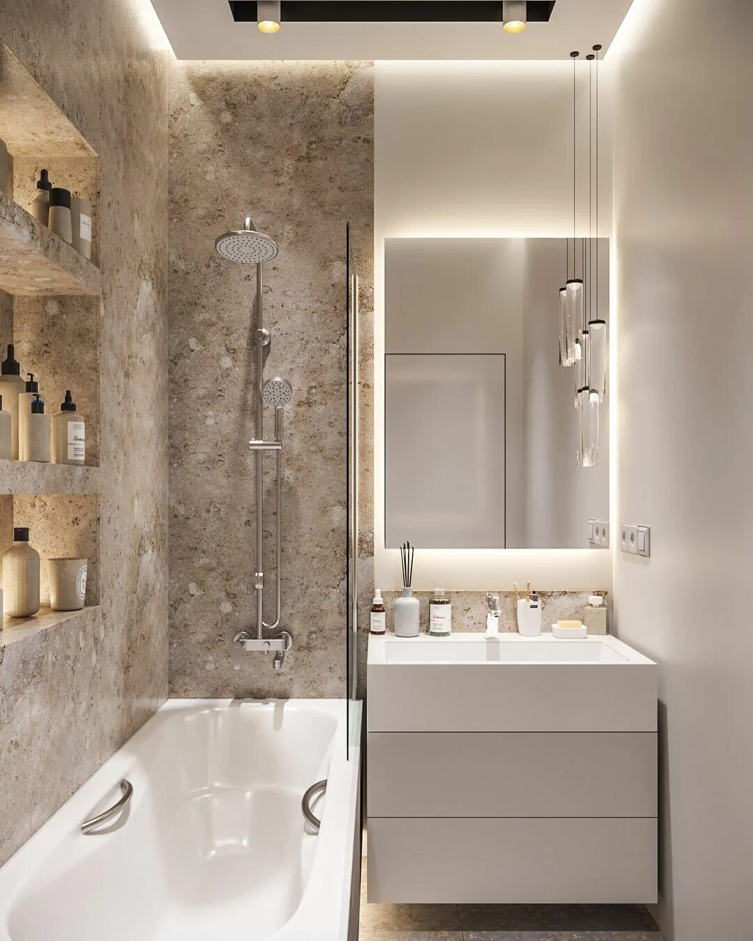 Примеры интерьера ванной комнаты небольшой Small shower room concepts to optimize your small room. Although with a small di